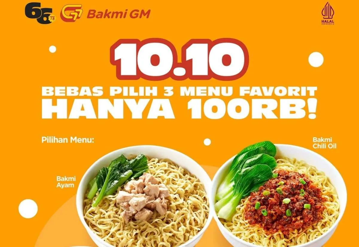 Promo 10.10 di Bakmi GM, Xiboba & RotiO dengan Harga Spesial Akhir Pekan