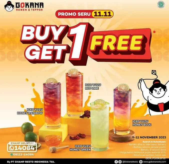 Promo 11.11 Gokana – Buy 1 Get 1 Free Minuman