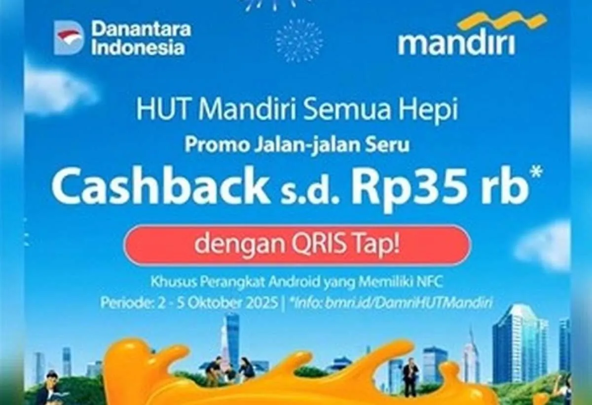 Promo Damri HUT Bank Mandiri Oktober 2025, Cashback Sampai Rp 35.000