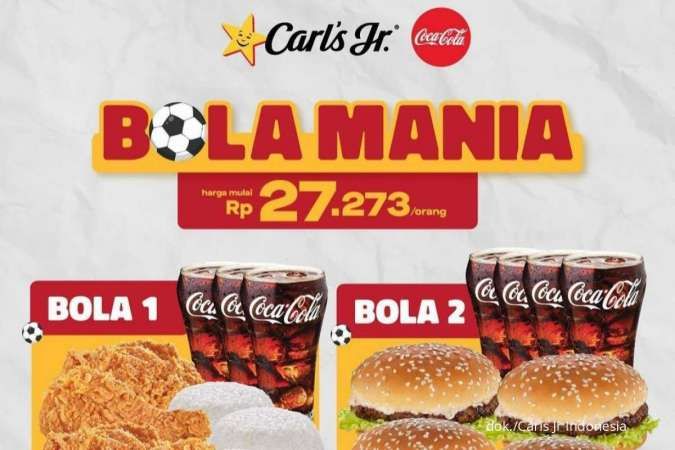Promo Carls Jr 1-21 Desember 2022, Beli Paket Bola Mania Gratis Merchandise Eksklusif