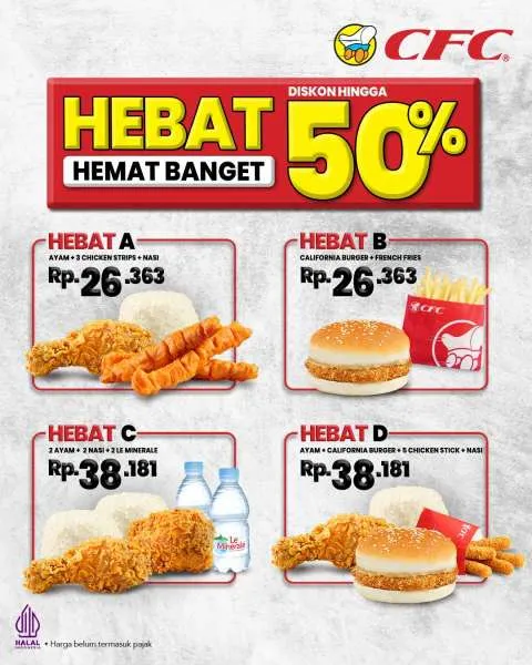 Promo CFC Hebat Diskon 50% Setiap Hari