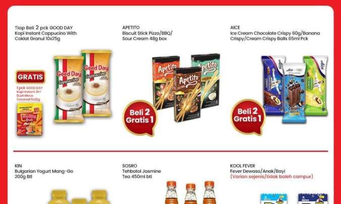 Promo Es Krim Indomaret-Superindo dan Alfamart, Beli 2 Lebih Hemat & Beli 2 Gratis 1