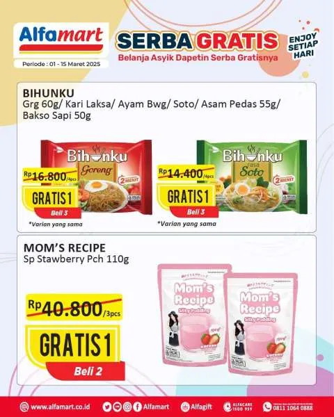 Promo Alfamart Serba Gratis Periode 1-15 Maret 2025