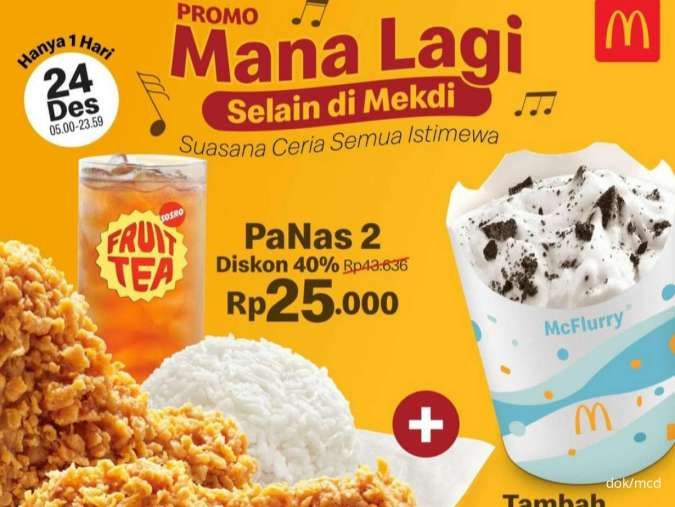 HOT! Promo McD 24 Desember 2024 Diskon PaNas 2 Jadi Rp 25.000