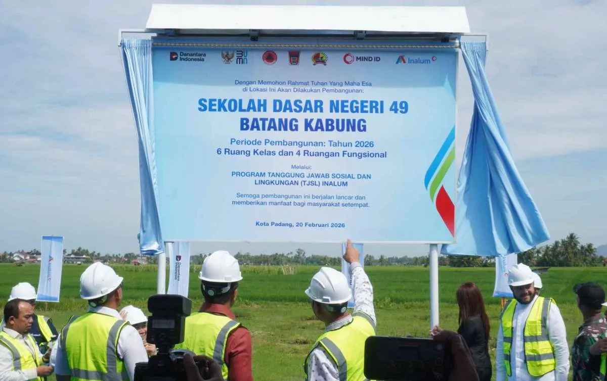 Dukung Pendidikan Pascabencana, Inalum Bangun Kembali SDN 49 Batang Kabung