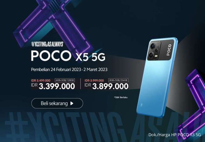 Berapa Harga HP POCO X5 5G di Indonesia?