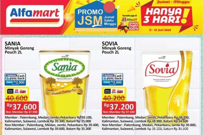 Promo Minyak Goreng Weekend 11-13 Juli 2025, Sania dan Sovia Lebih Murah