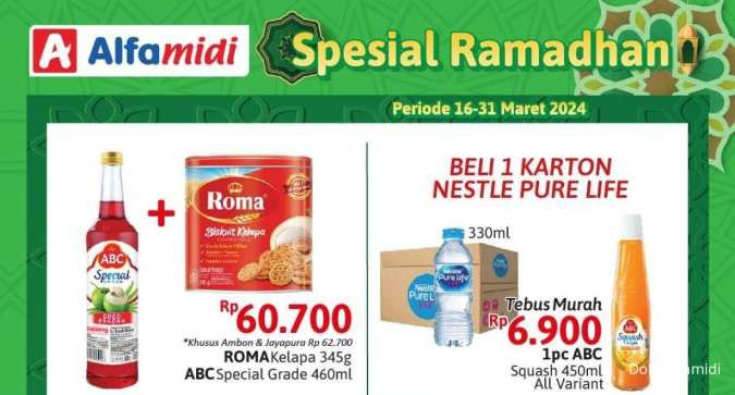 Promo Alfamidi Spesial Ramadhan 16-31 Maret 2024, Sirup Marjan Squash Hanya Rp 10.500