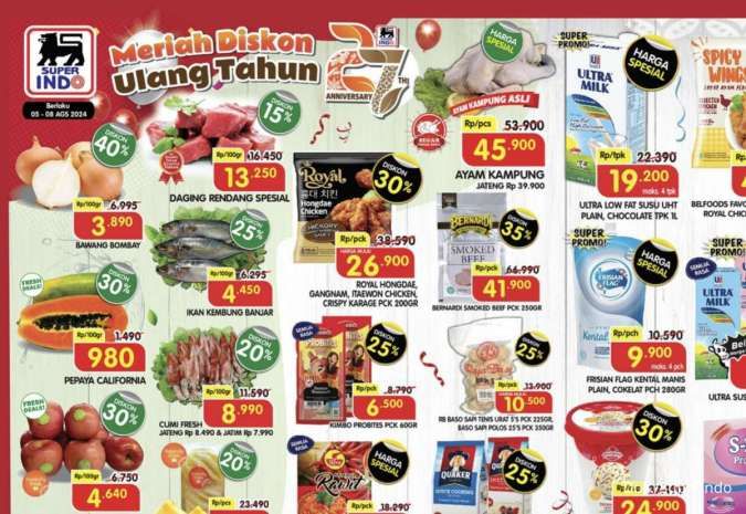 Katalog Promo Superindo Weekday Diskon hingga 40% Periode 5-8 Agustus 2024