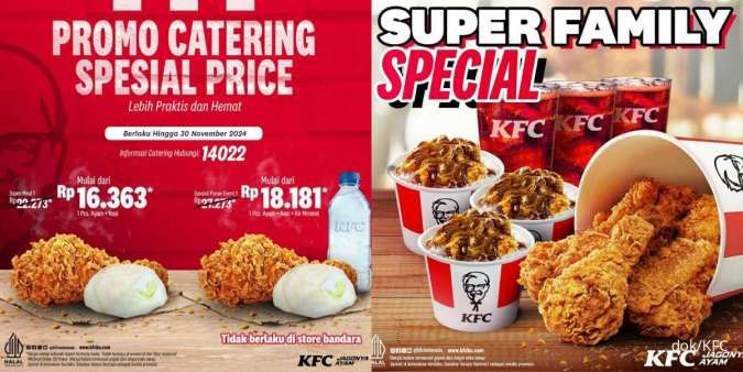 Promo KFC Catering & Super Family Special Harga Spesial Rp 16.363 sampai 30 November