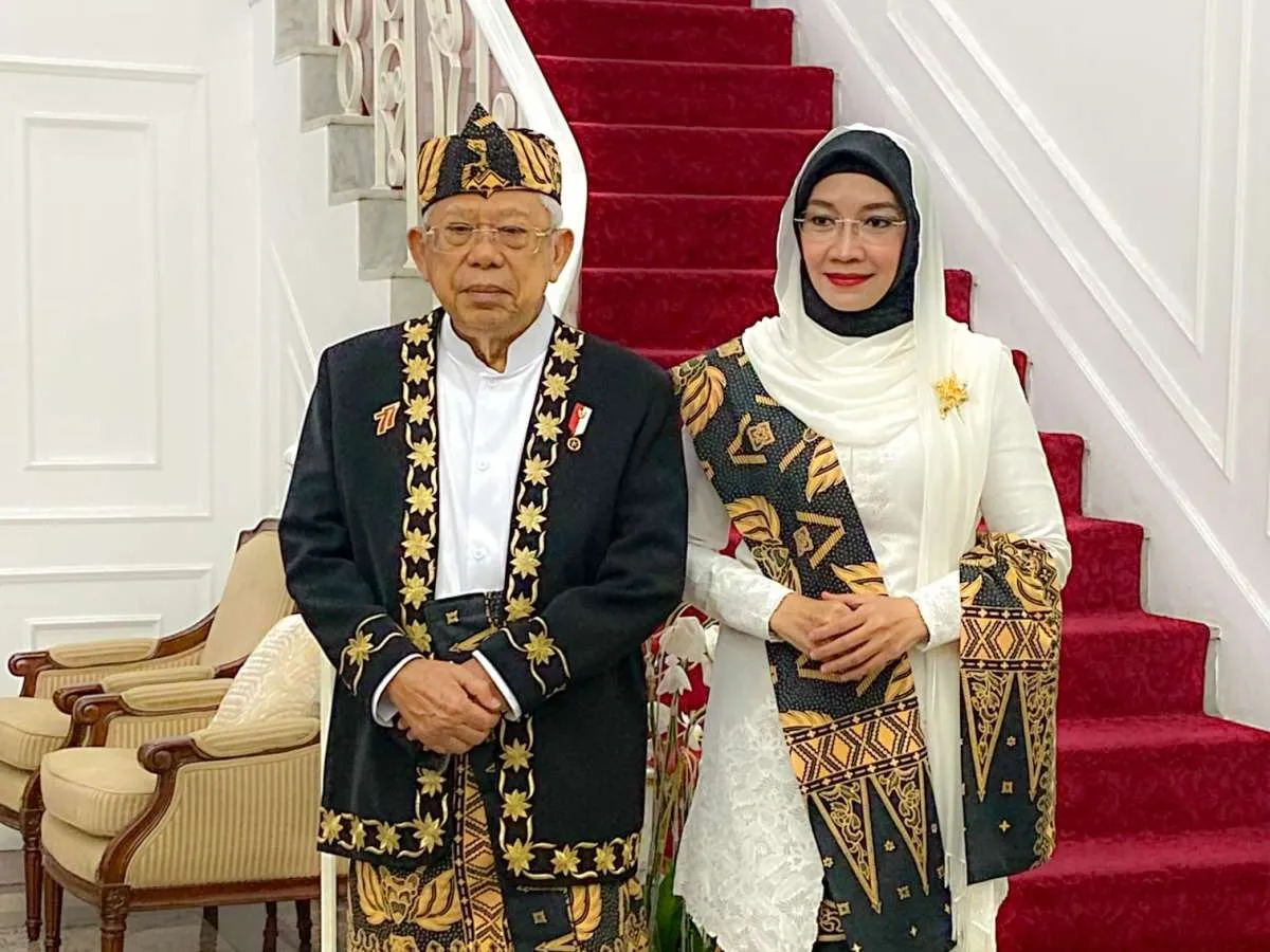 Hadiri Upacara di Istana Merdeka, Wapres Ma'ruf Amin Kenakan Pakaian Adat Banten