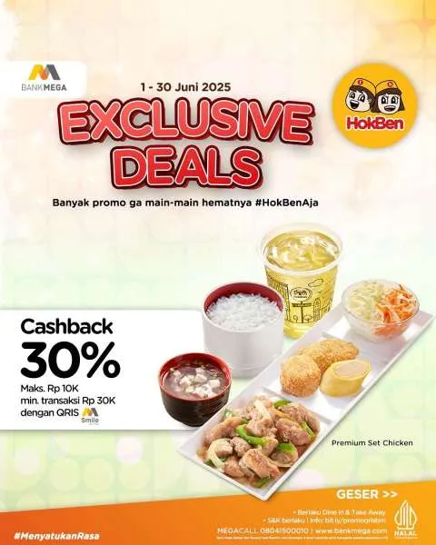 Promo HokBen Exclusive Deals dengan Bank Mega
