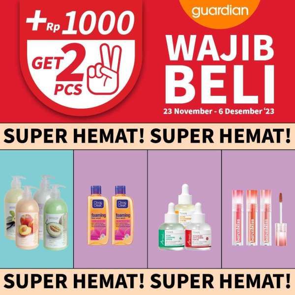 Promo Guardian Super Hemat 23 November-6 Desember 2023, Tambah Rp 1.000 Dapat 2 Serum