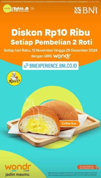 Promo Wondr by BNI di Roti'O Desember 2024