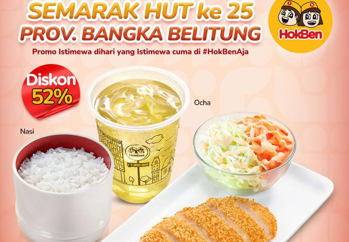 Promo HokBen 21-23 November 2025, Diskon 52% HUT Bangka Belitung