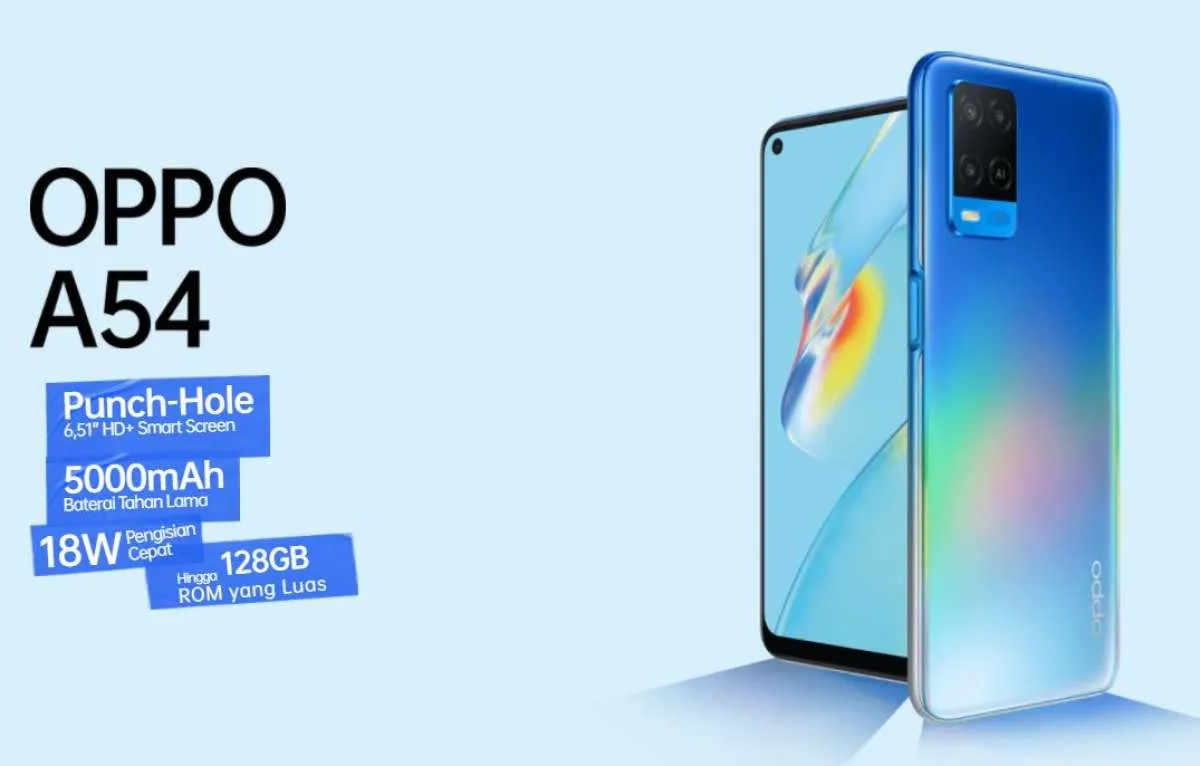 Harga HP OPPO A54 RAM 4/128 GB kini hanya Rp 2,7 jutaan, berikut spesifikasinya