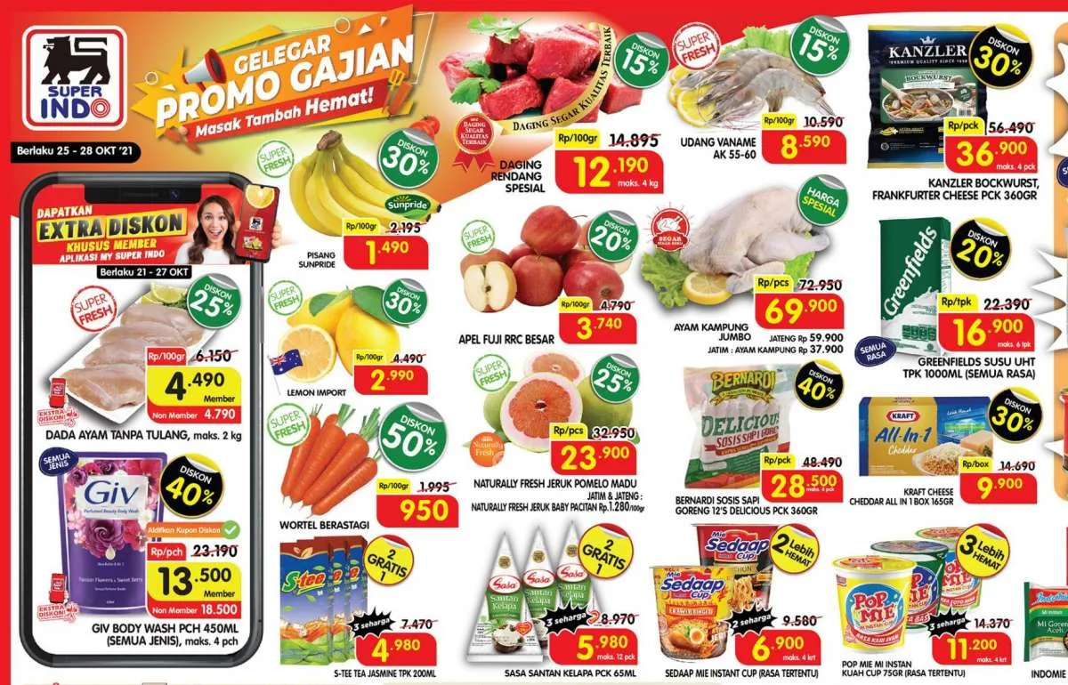 Promo Superindo weekdays 25-28 Oktober 2021, diskon hari kerja!