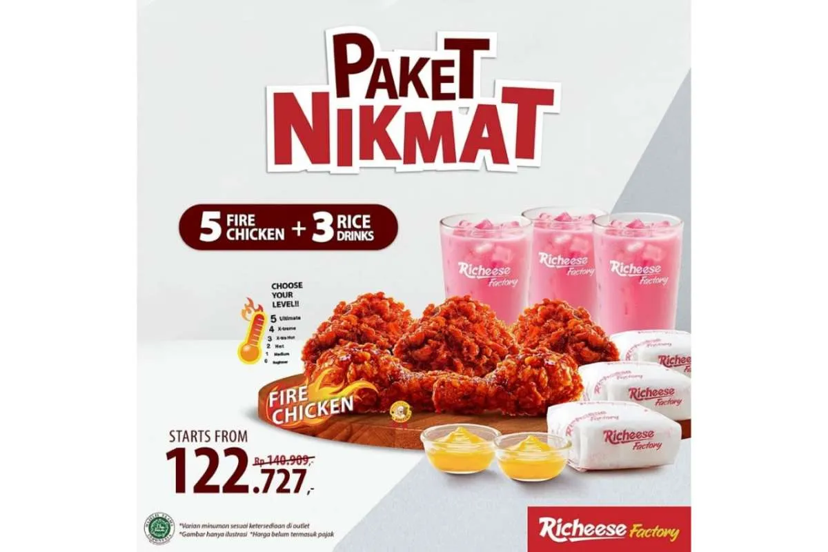 Promo GrabFood hari ini 1 Juli 2021: Paket Nikmat Richeese Factory Rp 122.727
