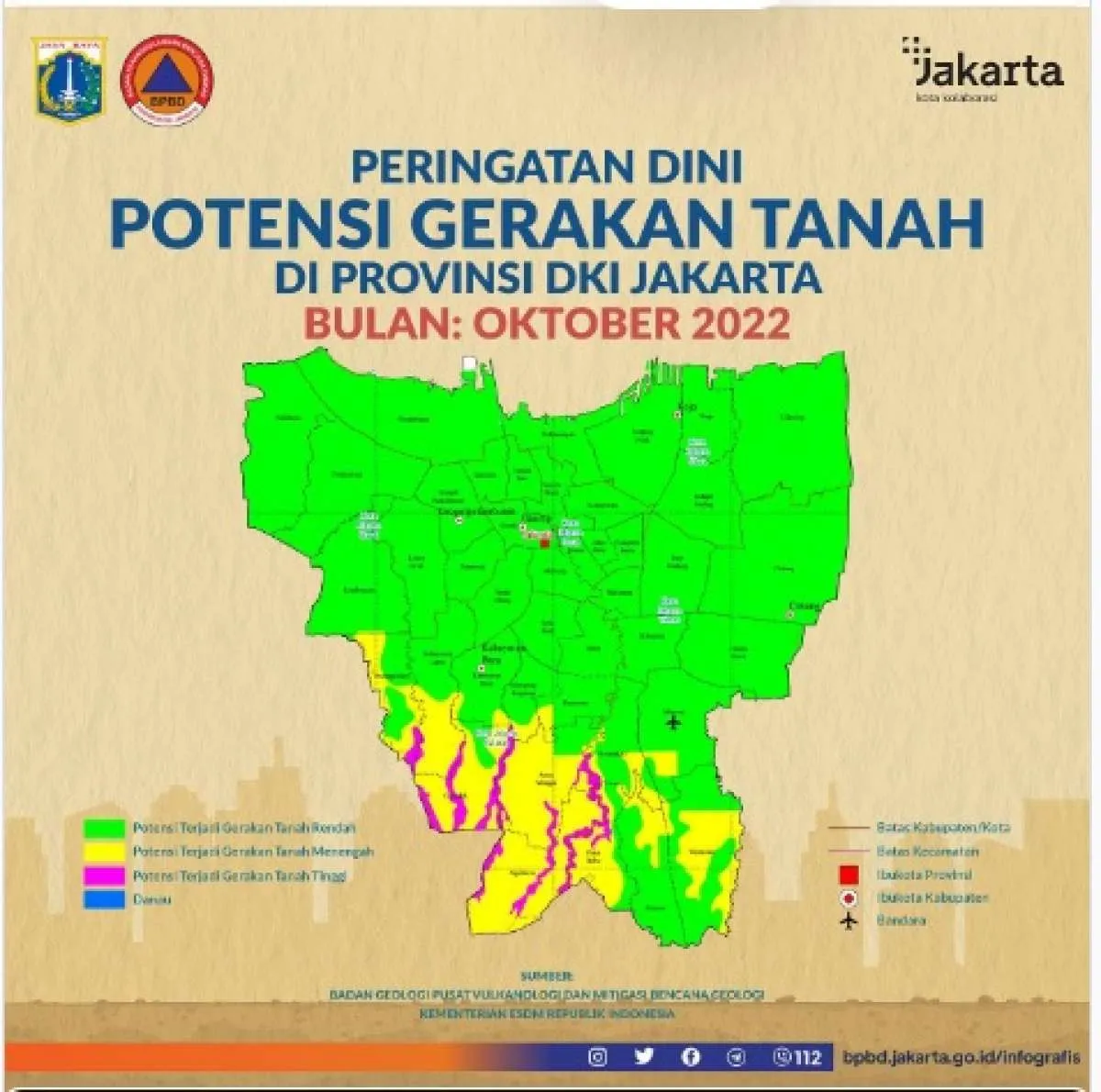 Hujan Deras di DKI Jakarta, Beberapa Wilayah ini Rawan Pergerakan Tanah dan Longsor