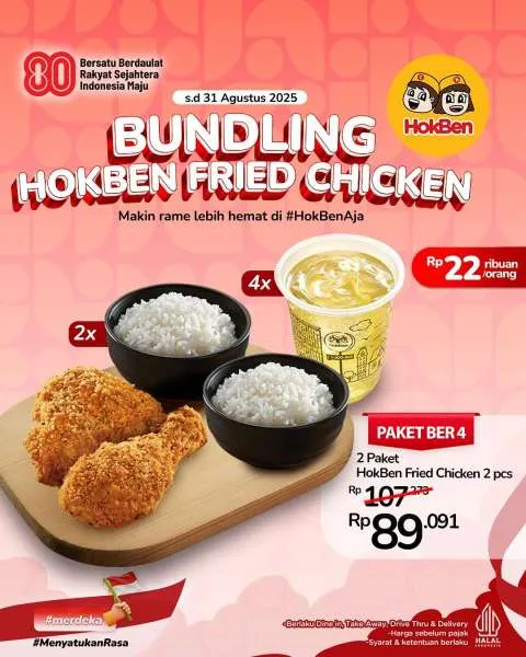 Promo Bundling HokBen Fried Chicken Berempat