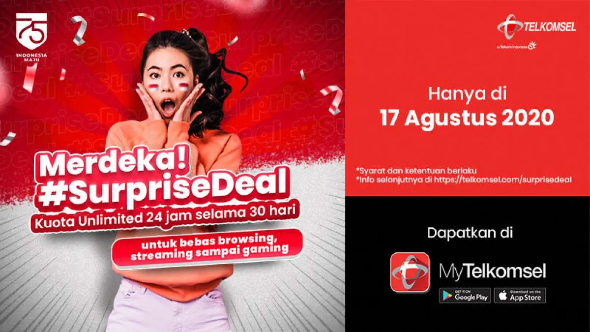 Promo Telkomsel 17 Agustus 2020 kuota internet 60 GB hanya Rp 100 ribu, ini caranya