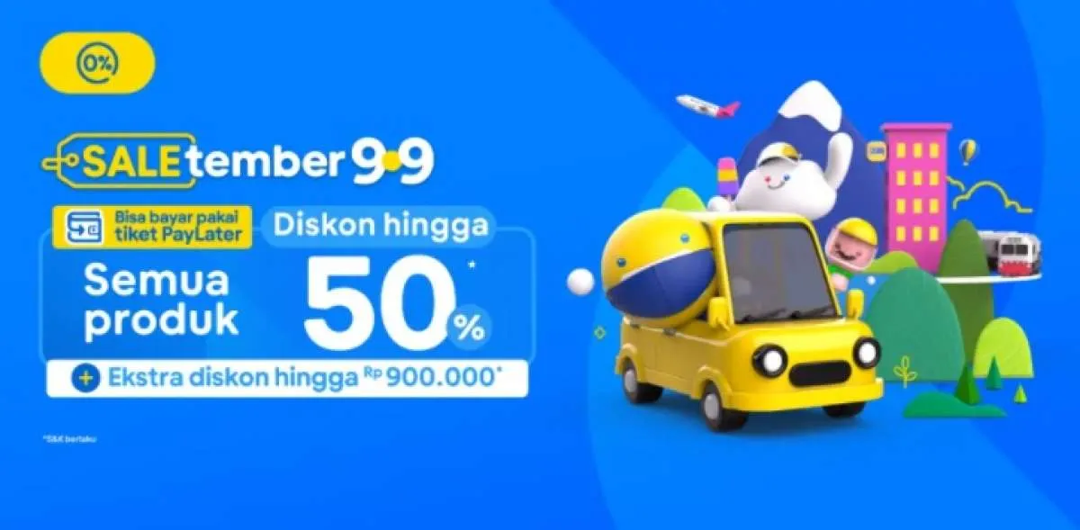 SALEtember 9.9 Diskon Semua Produk di Tiket.com, Ini Keuntungannya