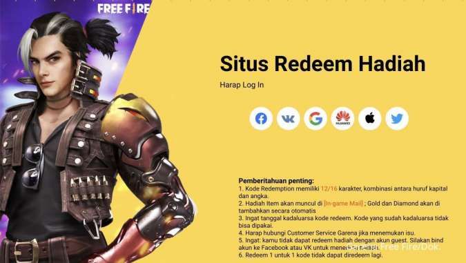 Cara Klaim Kode Redeem FF Terbaru 2022 via Web Resmi Garena Rewards Redemption Site