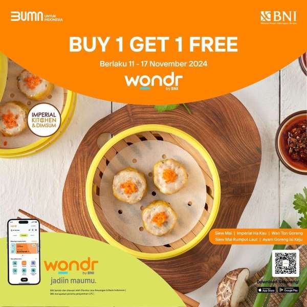 Promo 11.11 Wondr by BNI di Imperial Kitchen & Dimsum 11-17 November 2024