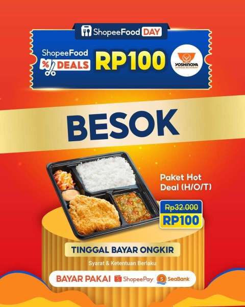 Promo Yoshinoya di ShopeeFood 19 Oktober 2025