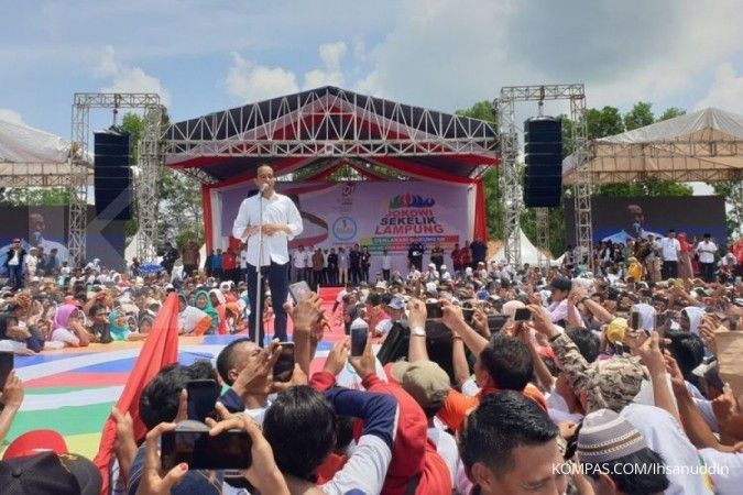 Setelah resmikan jalan tol, Jokowi kampanye di Lampung Tengah