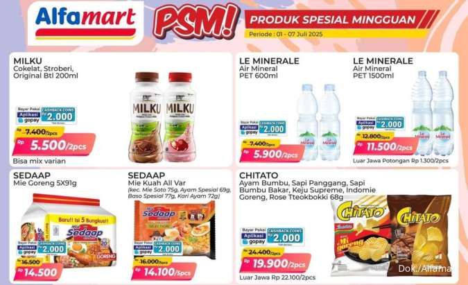 Promo PSM Alfamart Periode 1-7 Juli 2025, Chitato-Milku Beli 2 Lebih Murah