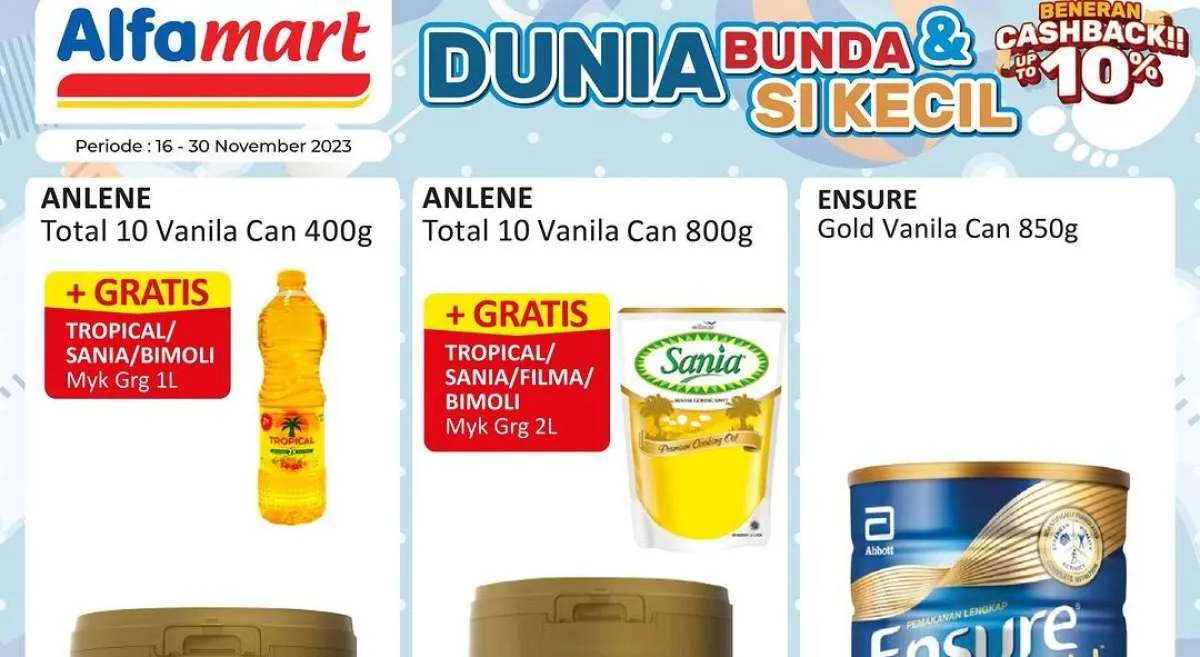 Promo Alfamart Sampai Kamis 30 November 2023, Beli Susu Gratis Minyak Goreng 1 Liter