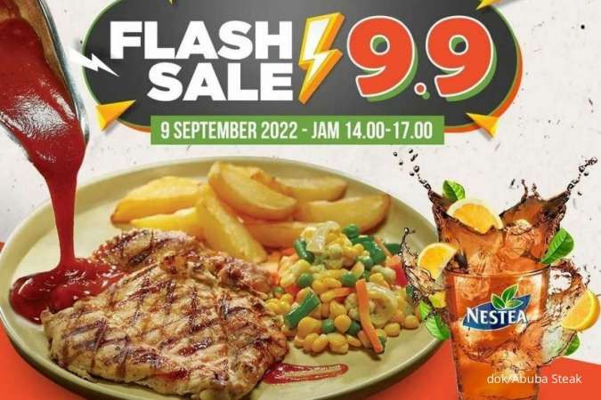 Promo Flash Sale 9.9 Abuba Steak, Beli 2 Steak Ayam dan 2 Lemon Tea Jadi Rp 99.000