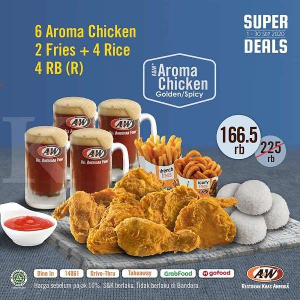 Promo A&W 1 – 30 September 2020 Sharing Meals