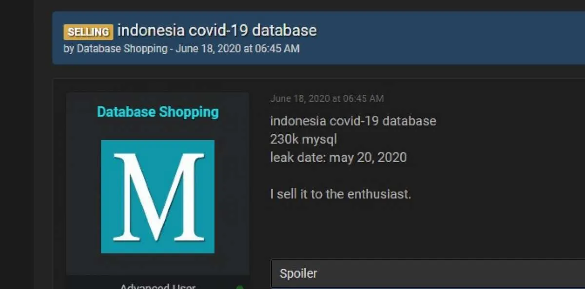 Ada 230.000 data pasien corona diduga bocor dan dijual, ini kata pakar keamanan siber