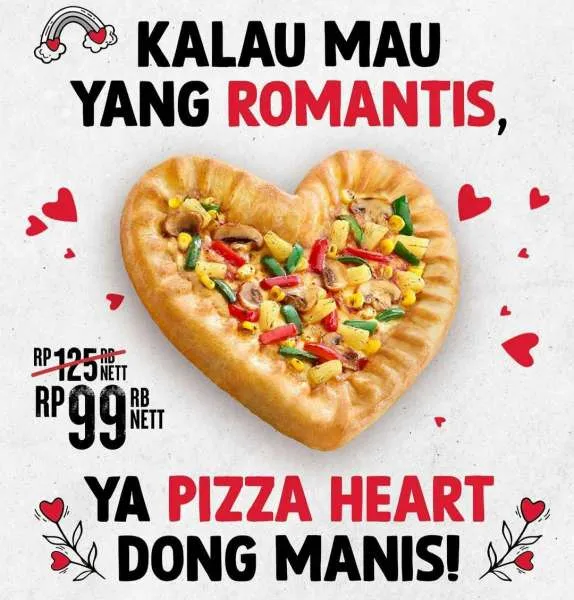 Promo Pizza Hut 1-28 Februari 2023 Pizza Heart Single & Double 