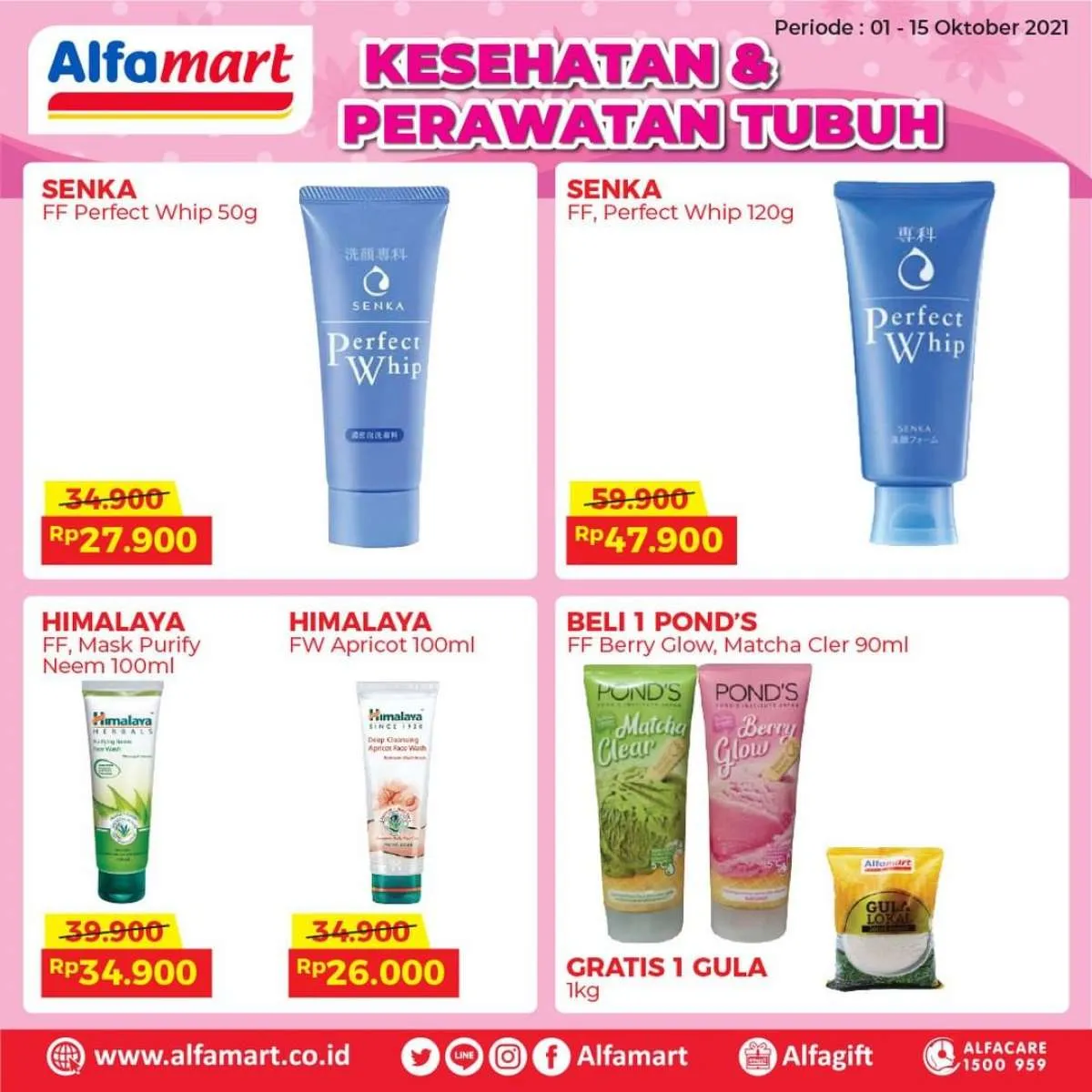 Promo Alfamart Edisi Kesehatan dan Perawatan Tubuh, Beli 1 Sabun Muka Gratis Gula 1kg
