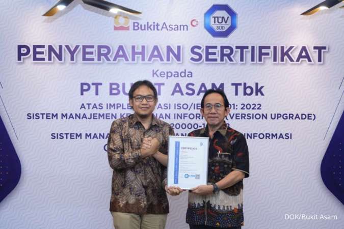 Bukit Asam Raih Sertifikat Standar Internasional untuk Layanan Teknologi Informasi