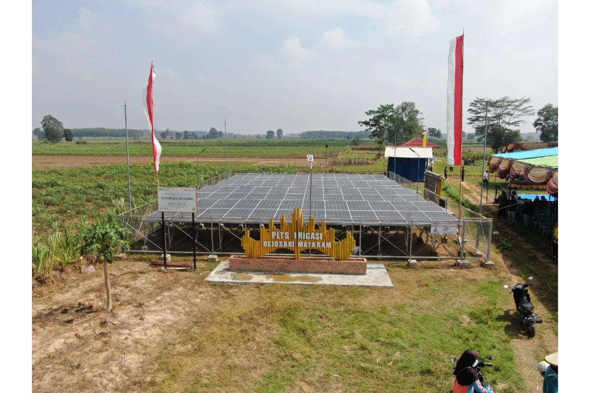 PLTS Irigasi Bukit Asam (PTBA) Sejahterakan Petani di Lampung Tengah