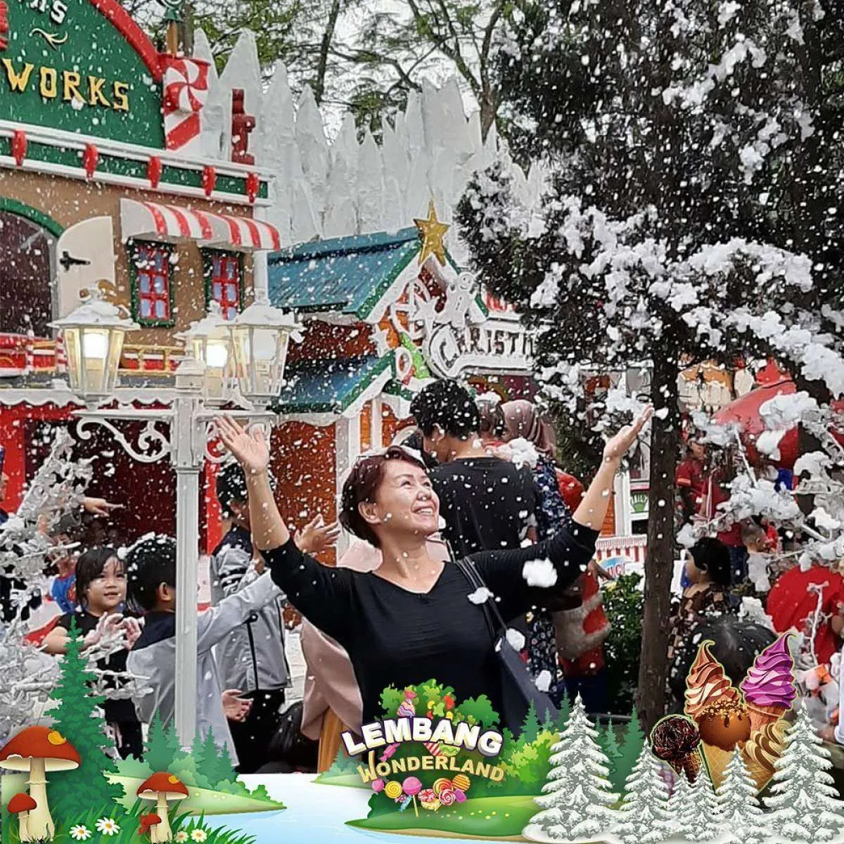 Seru! Ada salju turun di tempat wisata Lembang Wonderland