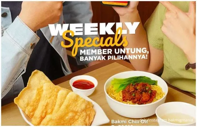 Promo Bakmi GM Weekly Specials, Pangsit atau Bakmi Chili Oil Mulai Rp 13.000-an
