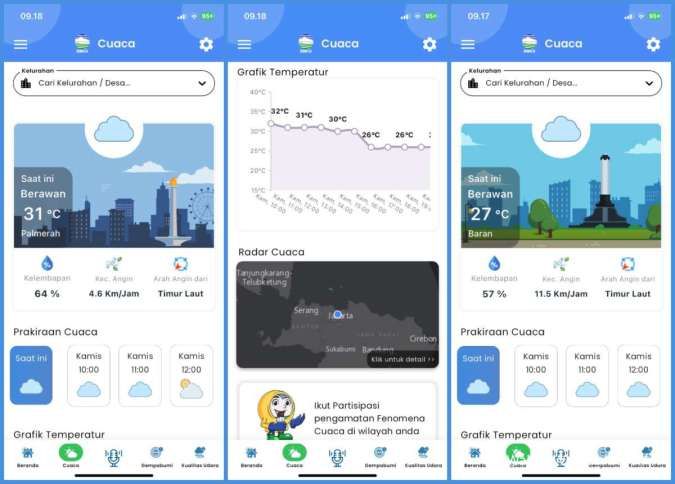 Cek Cuaca Real Time di Aplikasi Info BMKG
