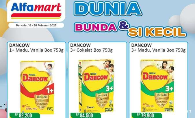 Promo Susu Anak di Alfamart 16-28 Februari 2025, Cashback Rp 10.000 Pakai Alfagift