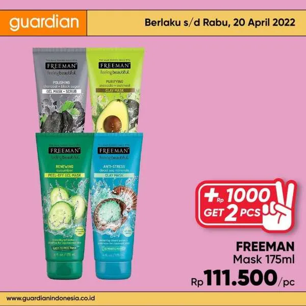 Promo Guardian +1000 Get 2 Pcs Periode 14-20 April 2022