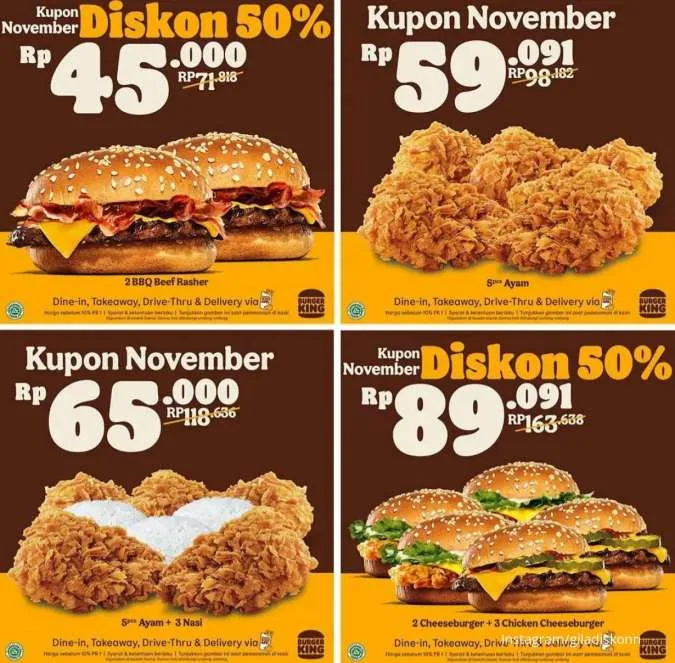Promo Burger King November 2022: Kupon November diskon 50%