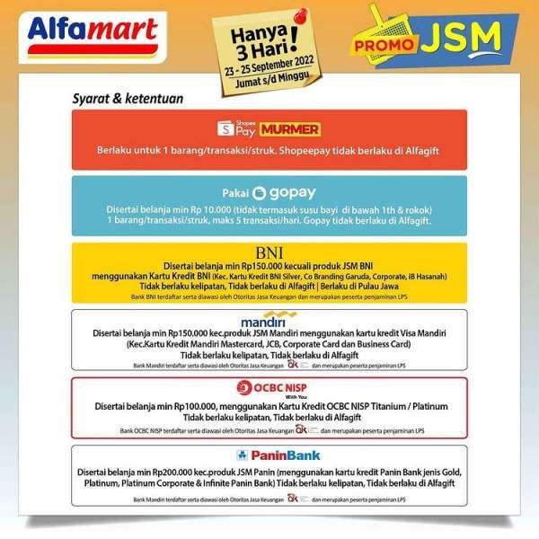 Promo JSM Alfamart Mulai 23-25 September 2022