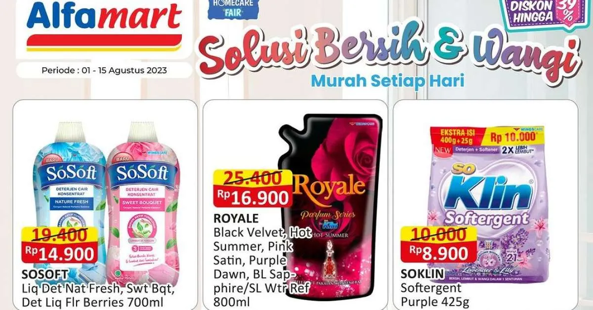 Promo Alfamart Terbaru Sampai 15 Agustus 2023, Produk Home Care Diskon Besar