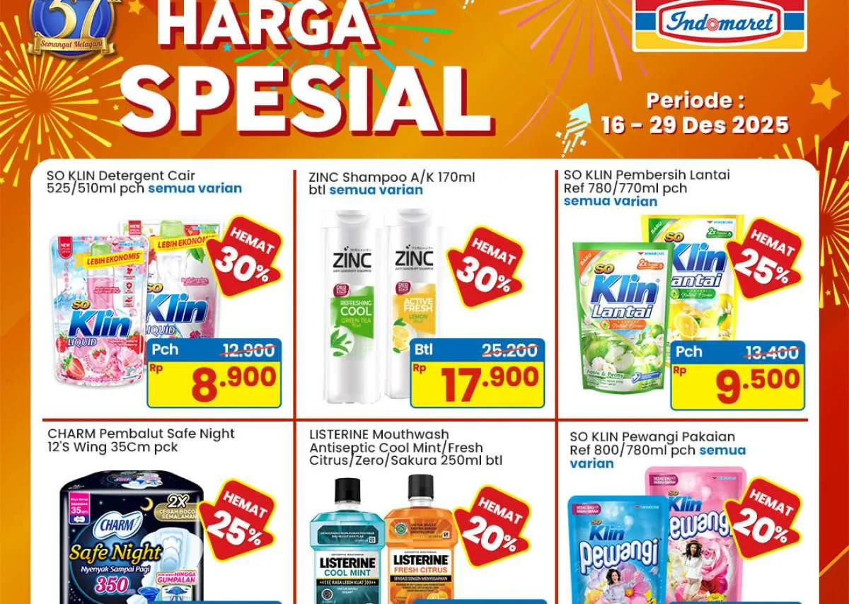 Promo Indomaret 16-29 Desember 2025, So Klin Hingga Nuvo Hemat Sampai 50%