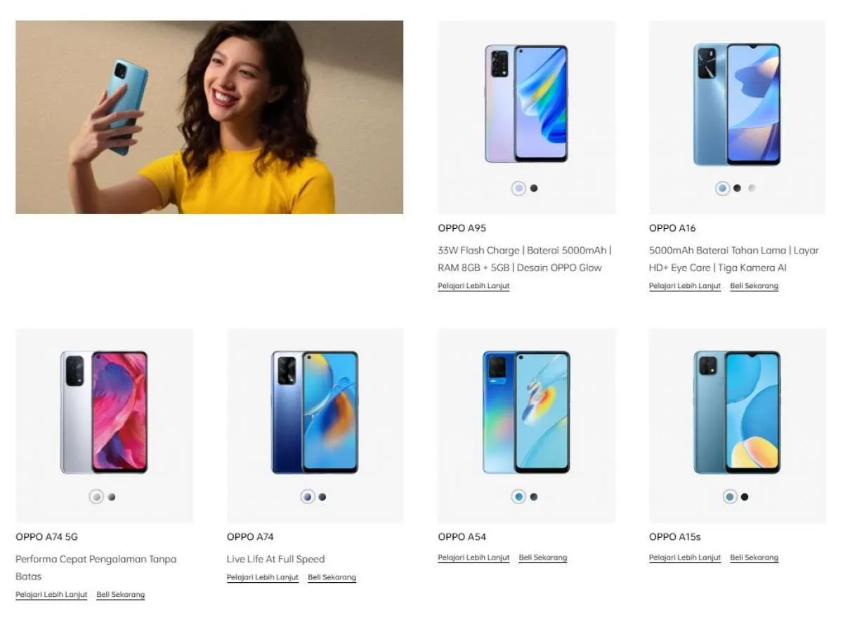 Murah meriah, berikut daftar harga HP OPPO 2021 dari A Series
