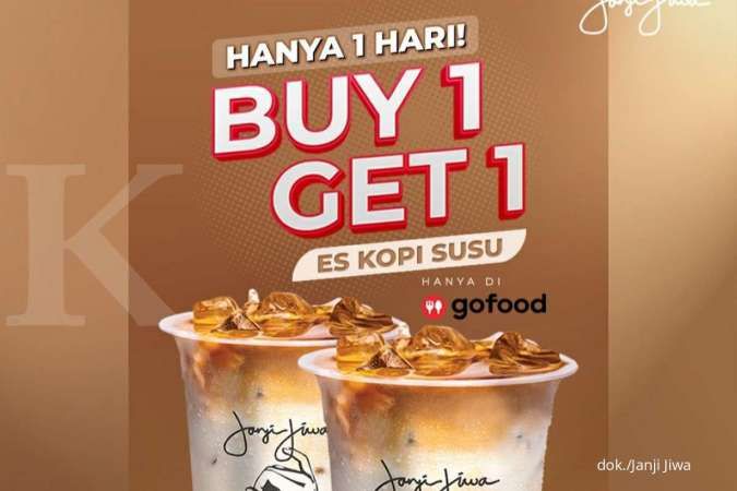 Promo Terbatas Janji Jiwa 17 Desember 2021, Buy 1 Get 1 Free Es Kopi Susu via GoFood